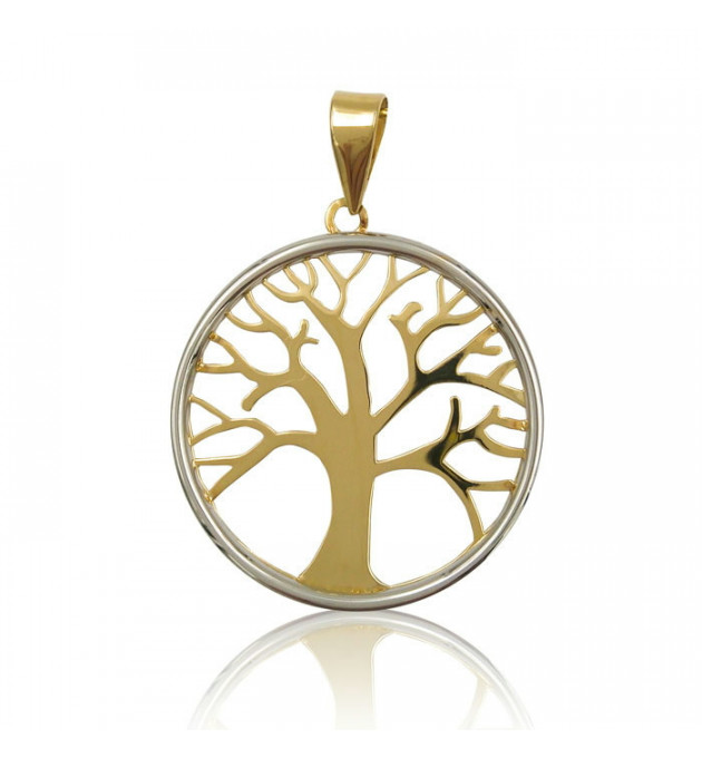 COLGANTE ÁRBOL CON ORO BLANCO Y ORO AMARILLO