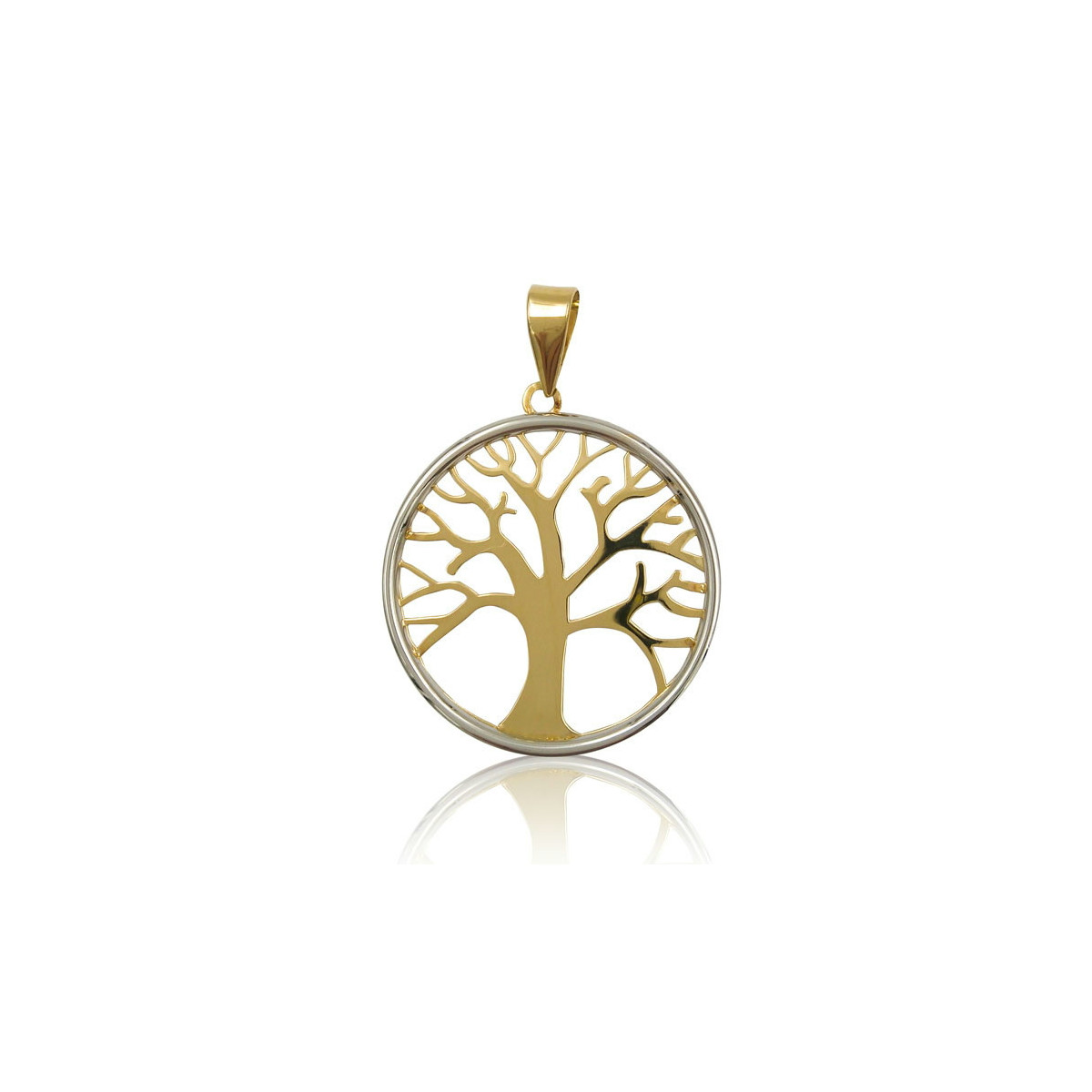 COLGANTE ÁRBOL CON ORO BLANCO Y ORO AMARILLO