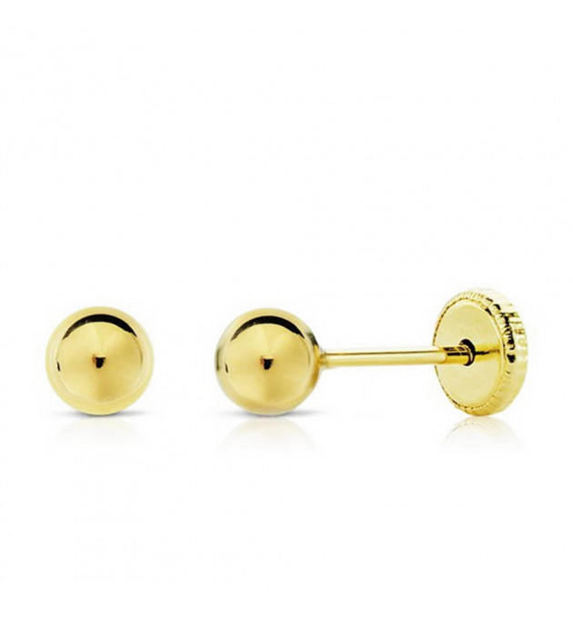 PENDIENTES NIÑA BOLA LISA ORO 3 MM