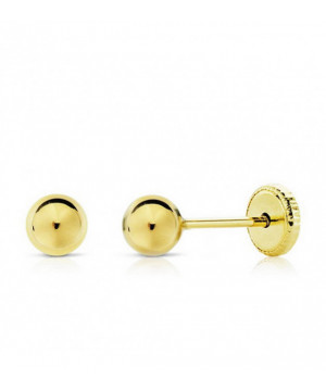 PENDIENTES NIÑA BOLA LISA ORO 3 MM