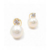 PENDIENTES MUJER OMEGA Y PERLA CON CIRCONITA