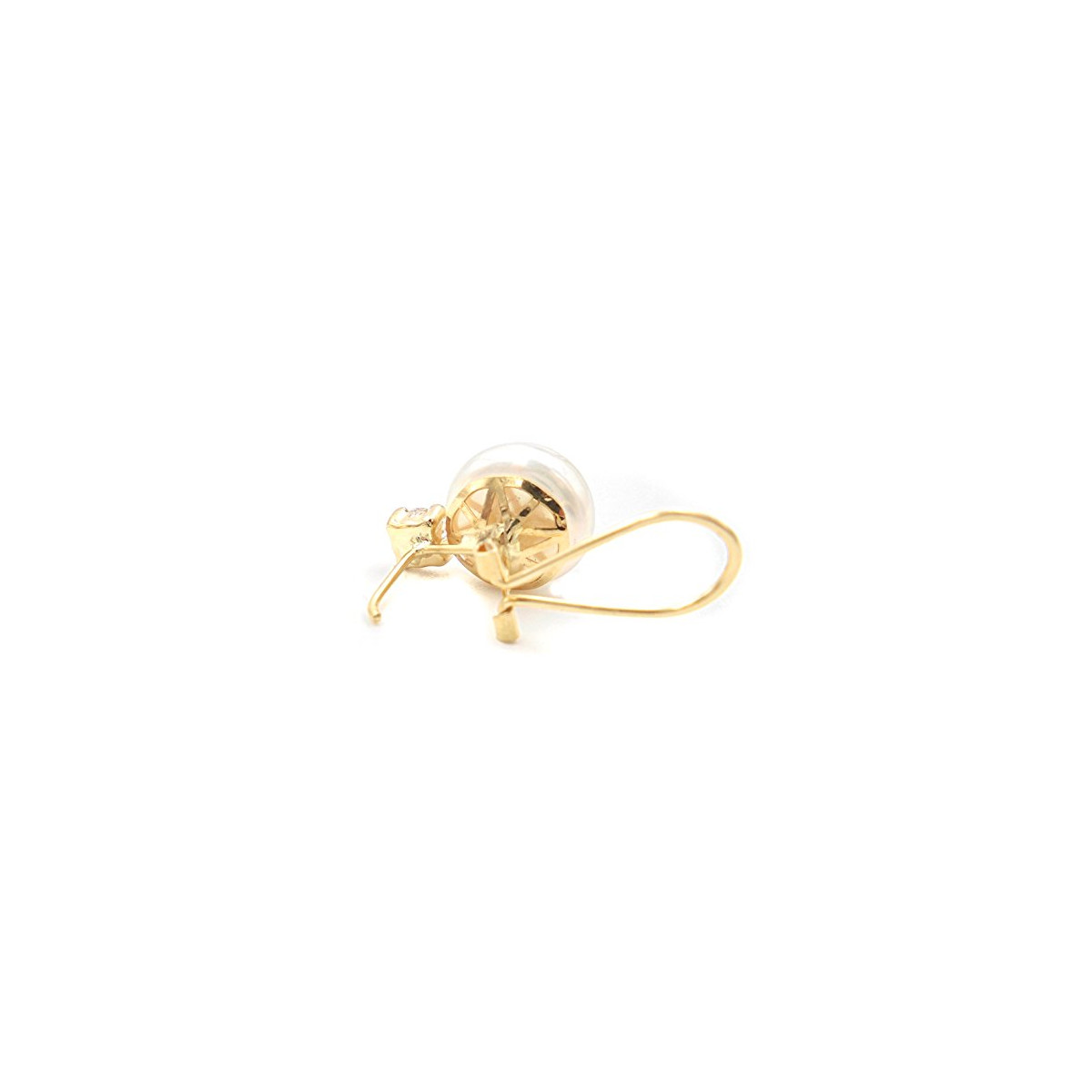 PENDIENTES MUJER OMEGA Y PERLA CON CIRCONITA