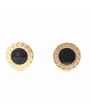 PENDIENTES MUJER/CHICA ORO AMARILLO 18K Y ESMALTE NEGRO