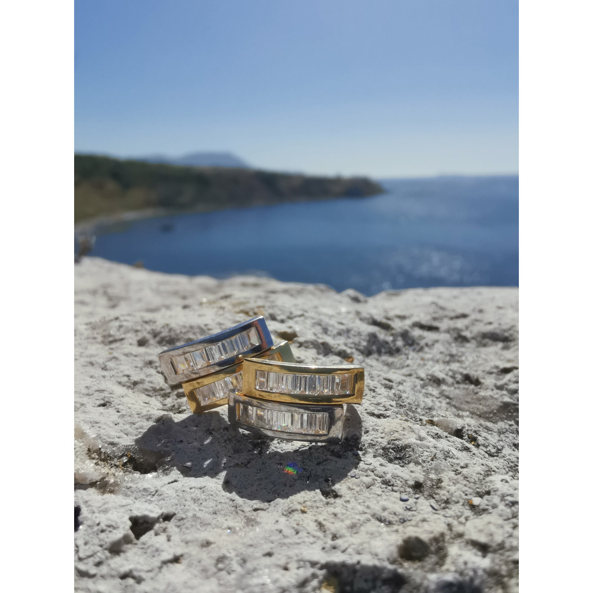 PENDIENTES MUJER BICOLOR 18K CIRCONITA BAGUETTE