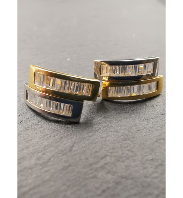 PENDIENTES MUJER BICOLOR 18K CIRCONITA BAGUETTE