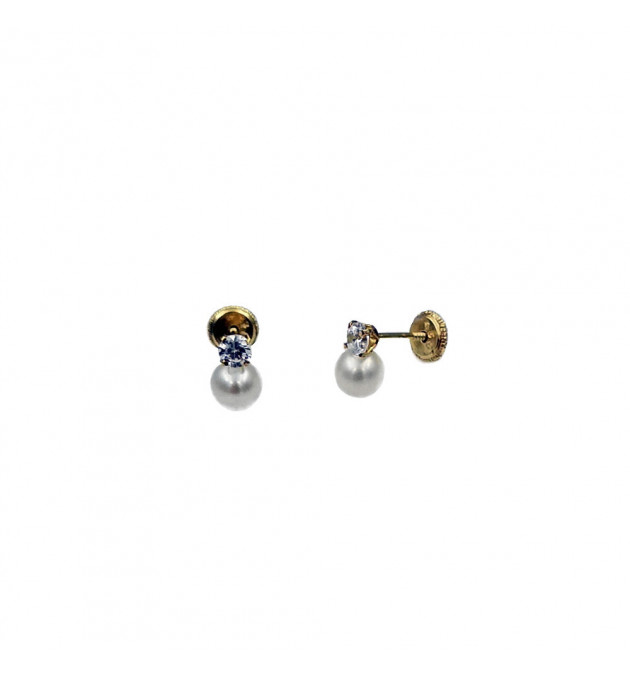 PENDIENTES NIÑA ORO AMARILLO PERLA 3MM TY Y YO