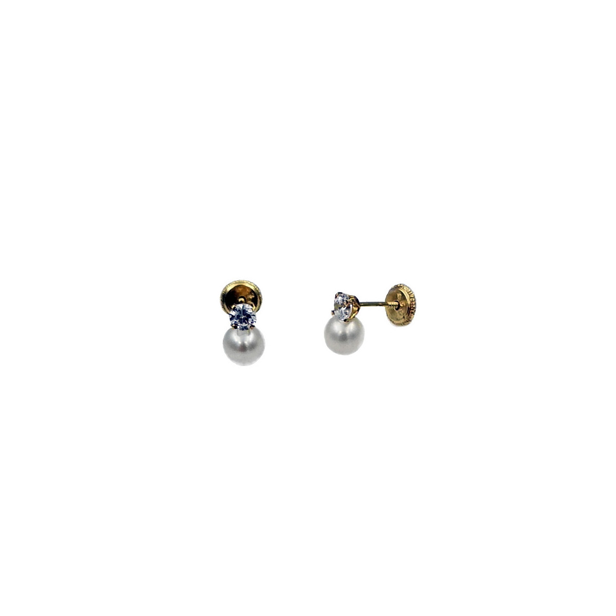 PENDIENTES NIÑA ORO AMARILLO PERLA 3MM TY Y YO