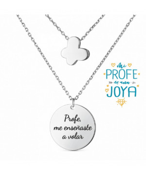 COLLAR PLATA PROFE ME ENSEÑASTE A VOLAR