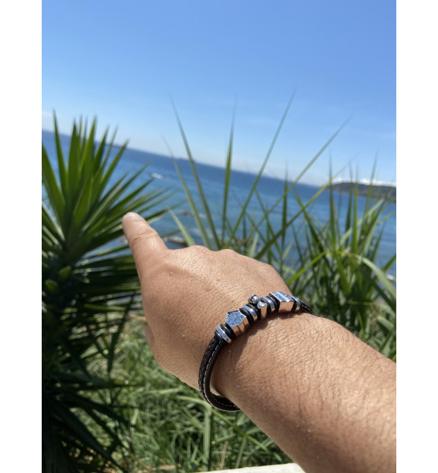 PULSERA CUERO MARRÓN PROFESOR