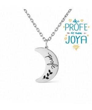 COLLAR PLATA MEDIA LUNA PROFE