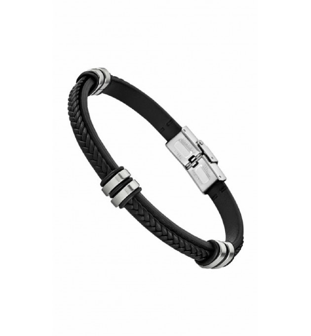 PULSERA LOTUS STYLE HOMBRE CUERO NEGRO - LS1829-2/1