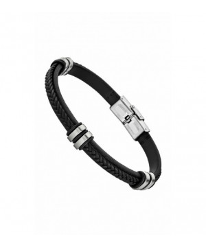 PULSERA LOTUS STYLE HOMBRE CUERO NEGRO - LS1829-2/1