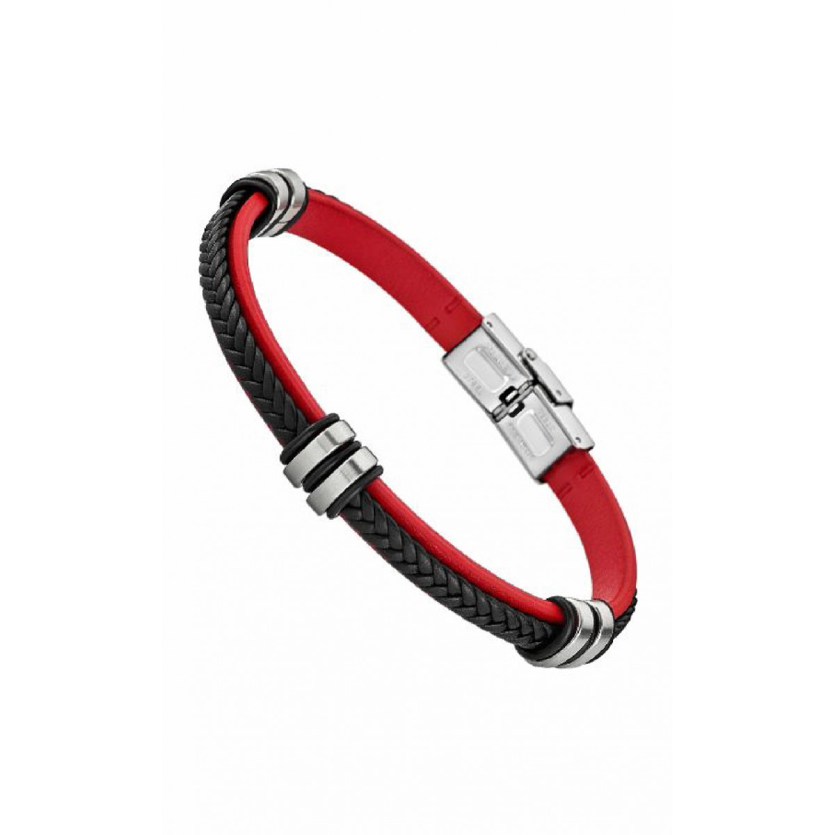 PULSERA LOTUS STYLE HOMBRE PILEL ROJO Y NEGRO - LS1829-2/3