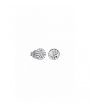PENDIENTES LOTUS SEÑORA EN PLATA 1º LEY CIRCULAR CON CIRCONITAS  - LP1258-4/1