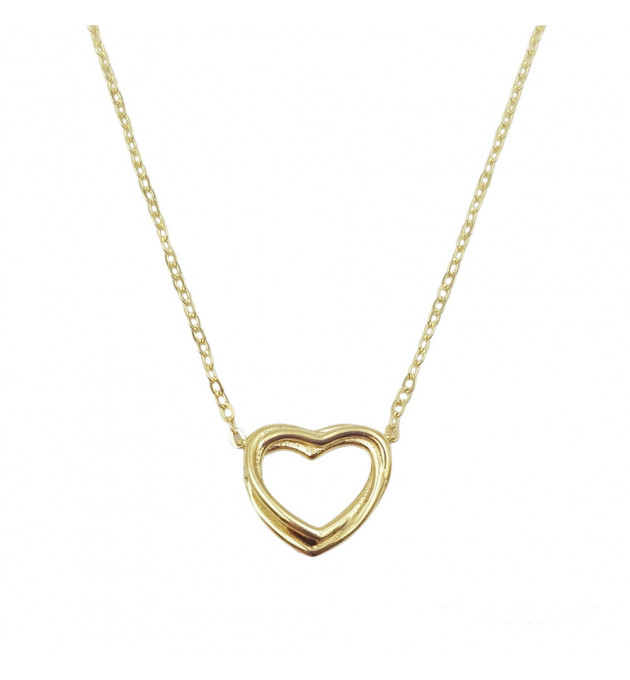 COLLAR PLATA CHAPADO CORAZON