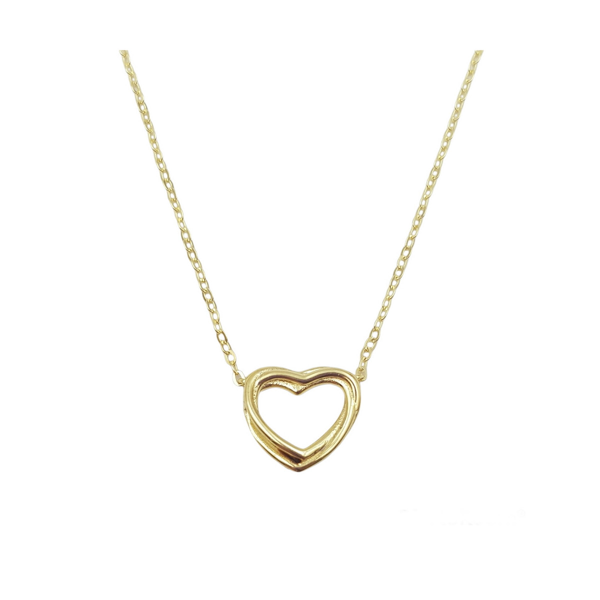 COLLAR PLATA CHAPADO CORAZON