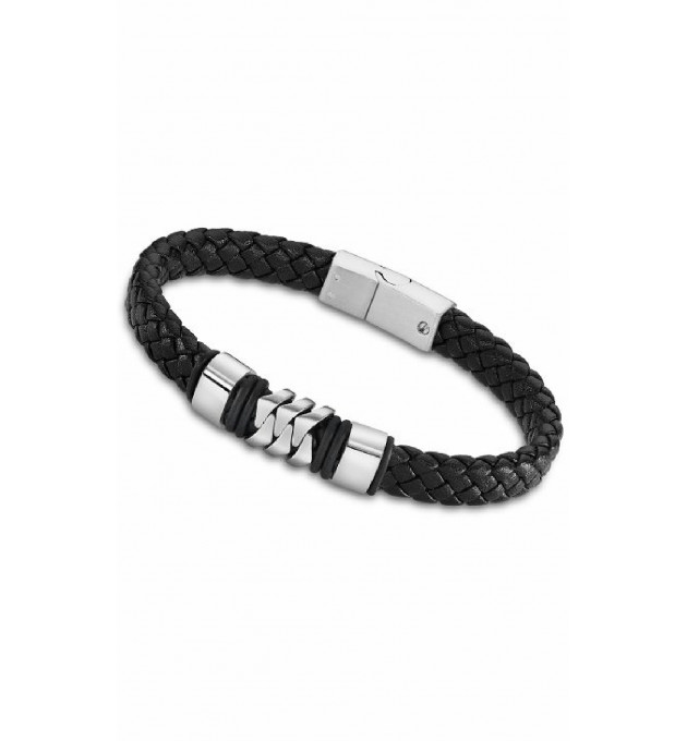 PULSERA LOTUS STYLE HOMBRE CUERO NEGRO - LS2104-2/1