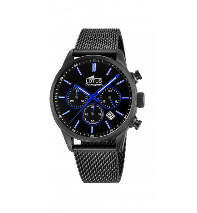 RELOJ LOTUS HOMBRE ACERO NEGRO - 18700/3