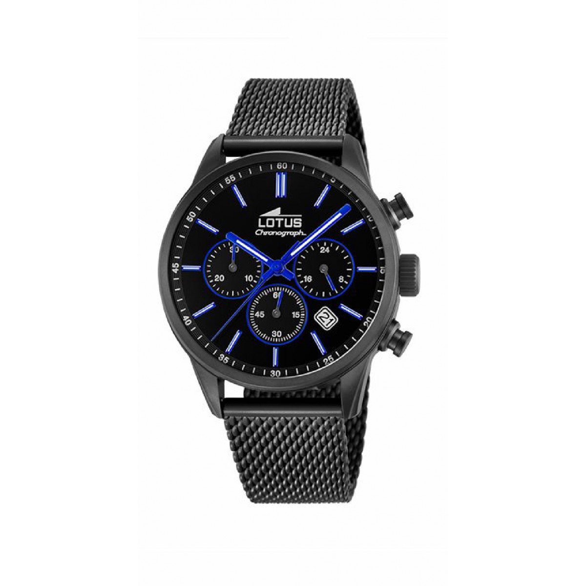 RELOJ LOTUS HOMBRE ACERO NEGRO - 18700/3