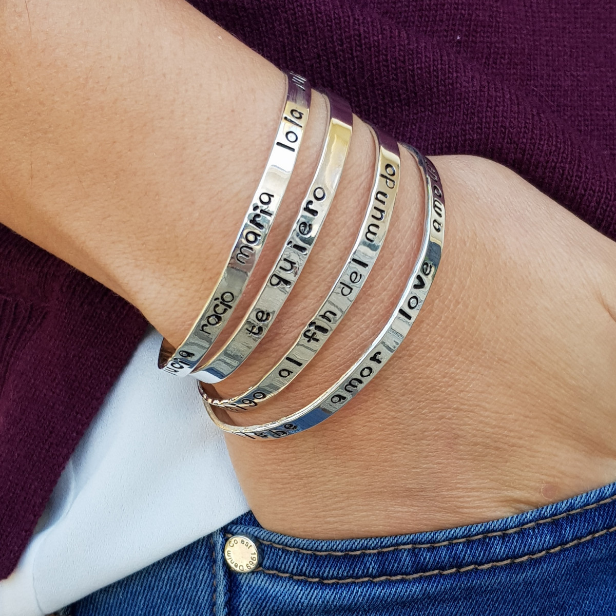 BRAZALETE PERSONALIZADO NOMBRES O FRASE