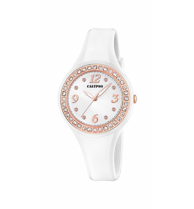RELOJ CALYPSO MUJER TRENDY CAUCHO BLANCO - K5567/B