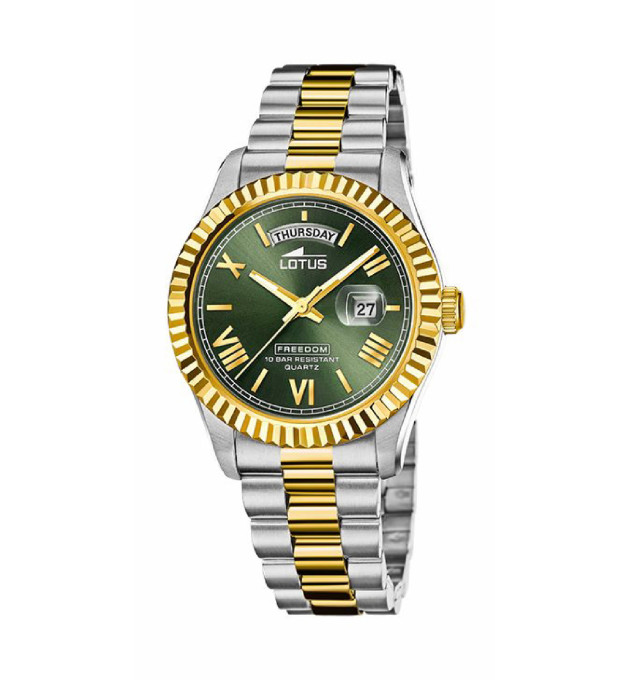 RELOJ LOTUS HOMBRE FREEDOM BICOLOR ESFERA VERDE - 18855/3