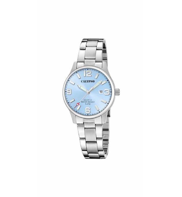 RELOJ CALYPSO MUJER BASIC ACERO CELESTE - K5861/6