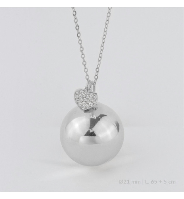 LLAMADOR ANGEL 21MM + CADENA PLATA