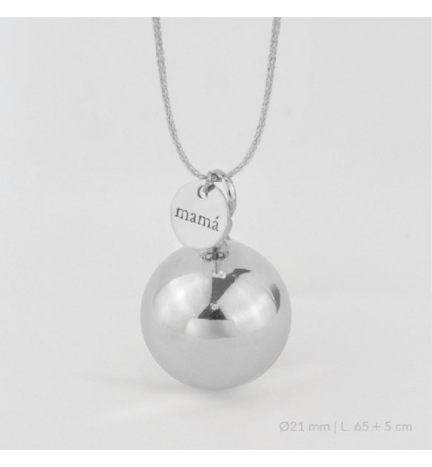 LLAMADOR ANGEL 21MM + CADENA PLATA