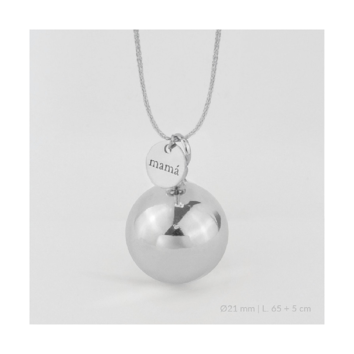 LLAMADOR ANGEL 21MM + CADENA PLATA
